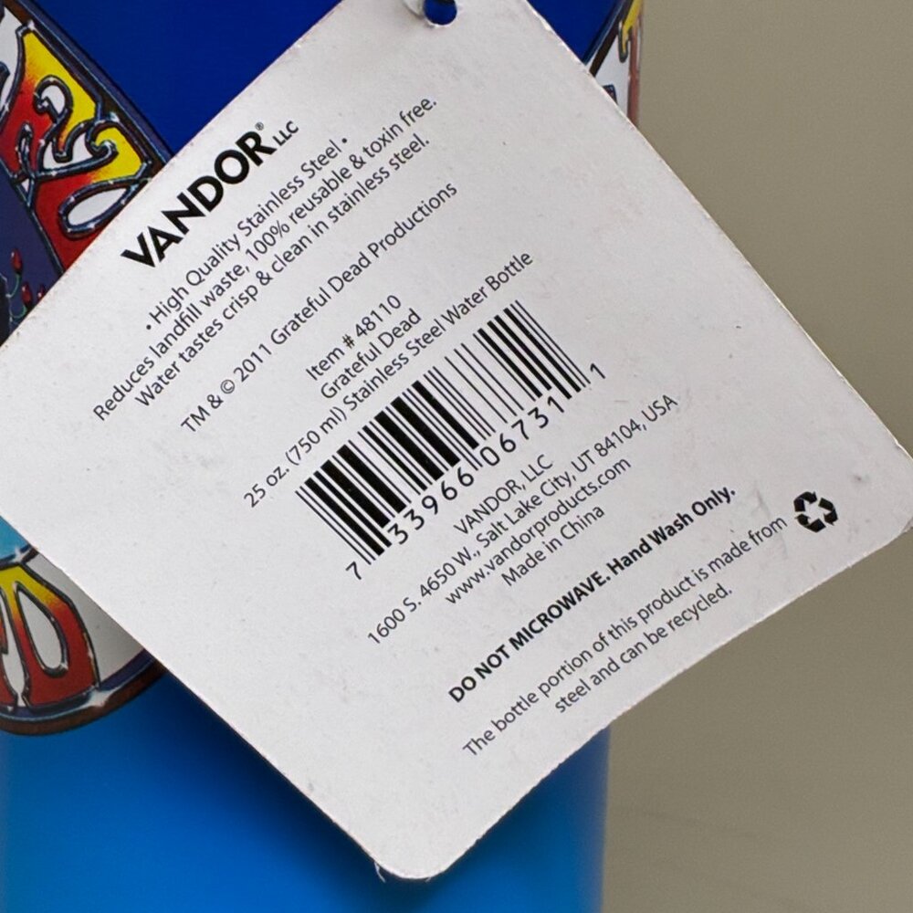 Grateful Dead Stainless Steel Water Beverage Bottle 25oz 750ml Vandor - Picture 3 of 6